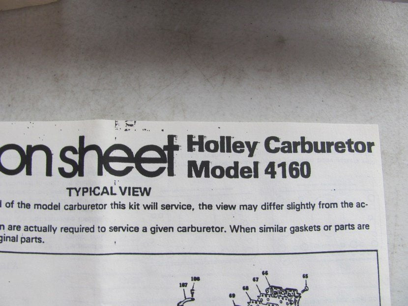 Carter 906-706 Carburetor Rebuild Kit For Holley 4160 Marine 4-BBL