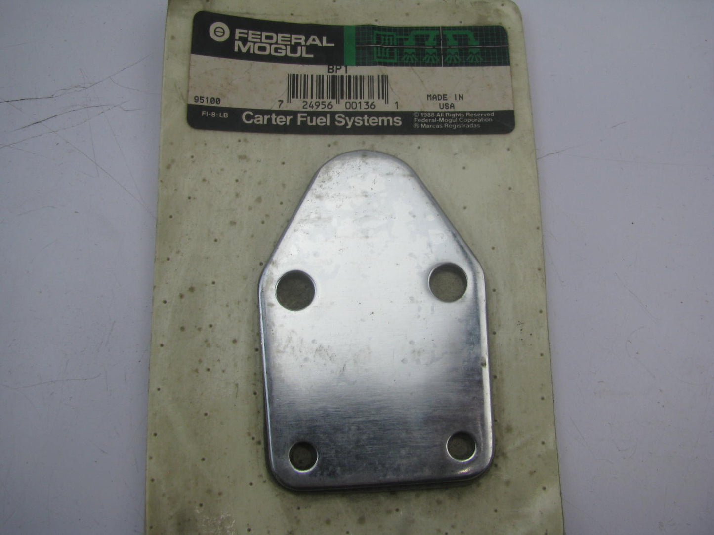 Carter BP1 Chrome Mechanical Fuel Pump Block Off Plate For Chevrolet SBC