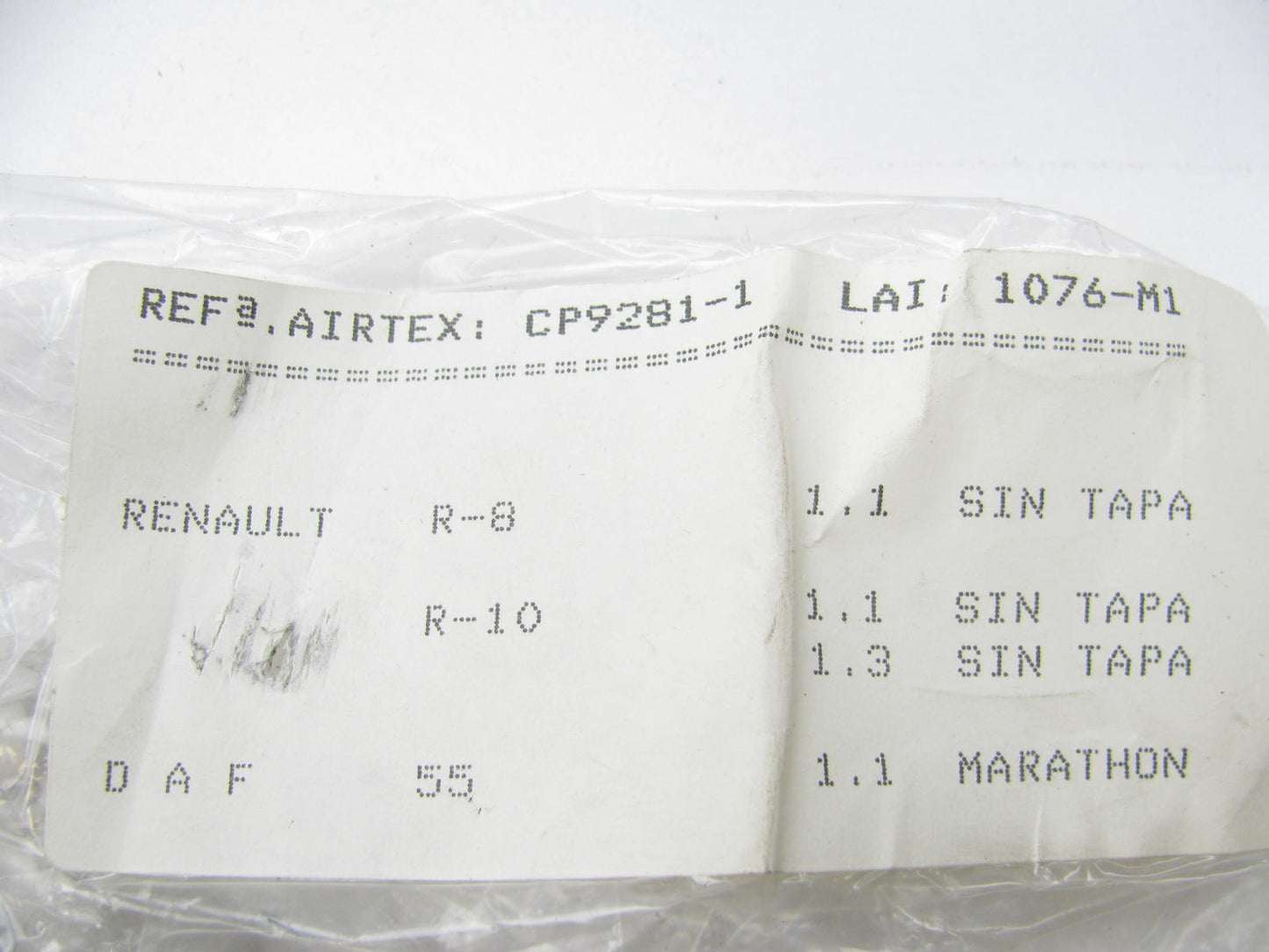 Carter FP2191 Engine Water Pump 1967-1970 Renault R10 1964-1967 R8 1.1L 1.3L I4