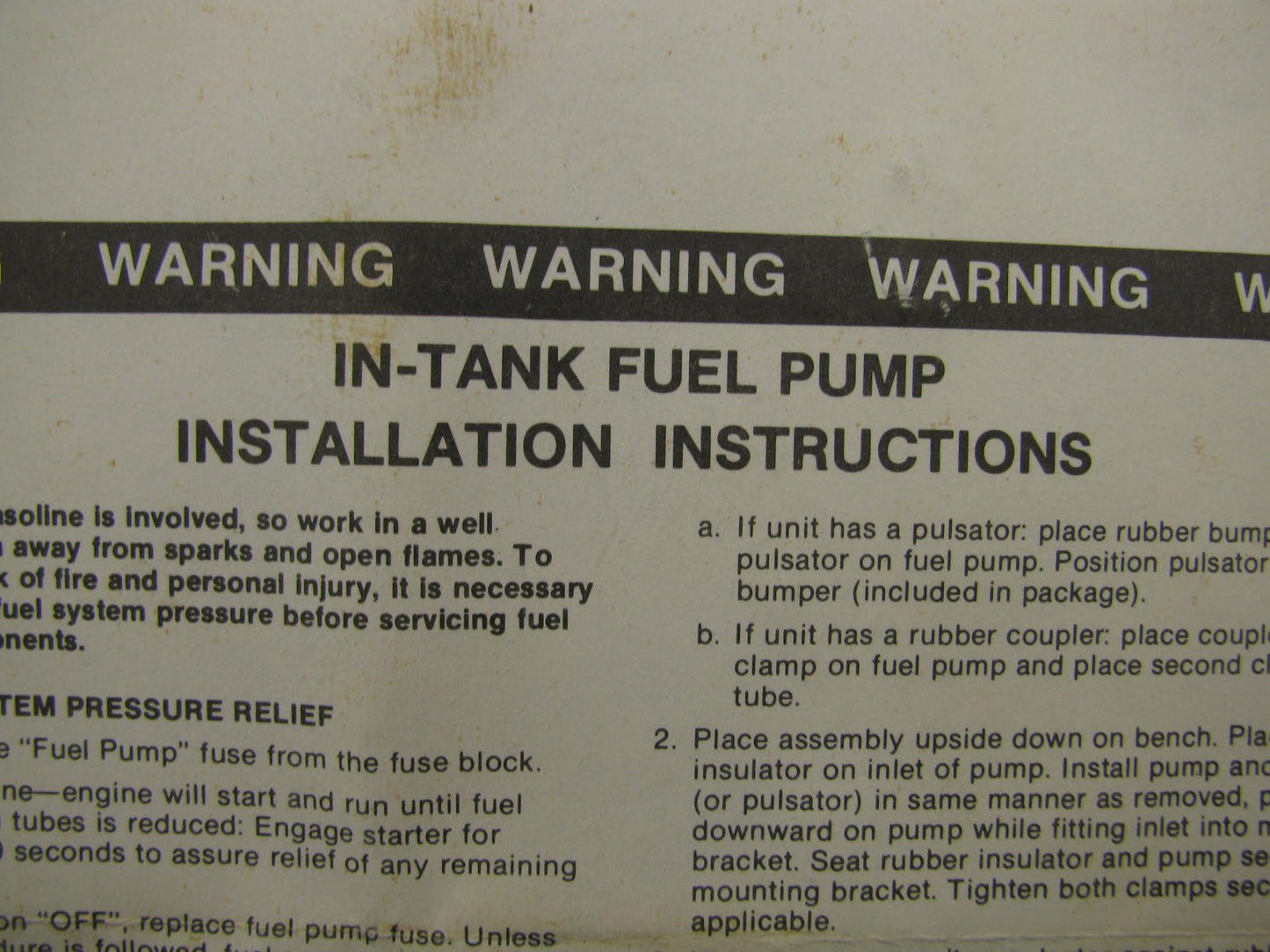 Carter P60466 Electric Fuel Pump - 1985-1986 Corvette, 1986-87 Pontiac Fiero