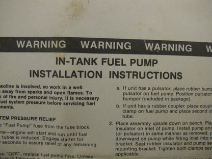 Carter P60466 Electric Fuel Pump - 1985-1986 Corvette, 1986-87 Pontiac Fiero