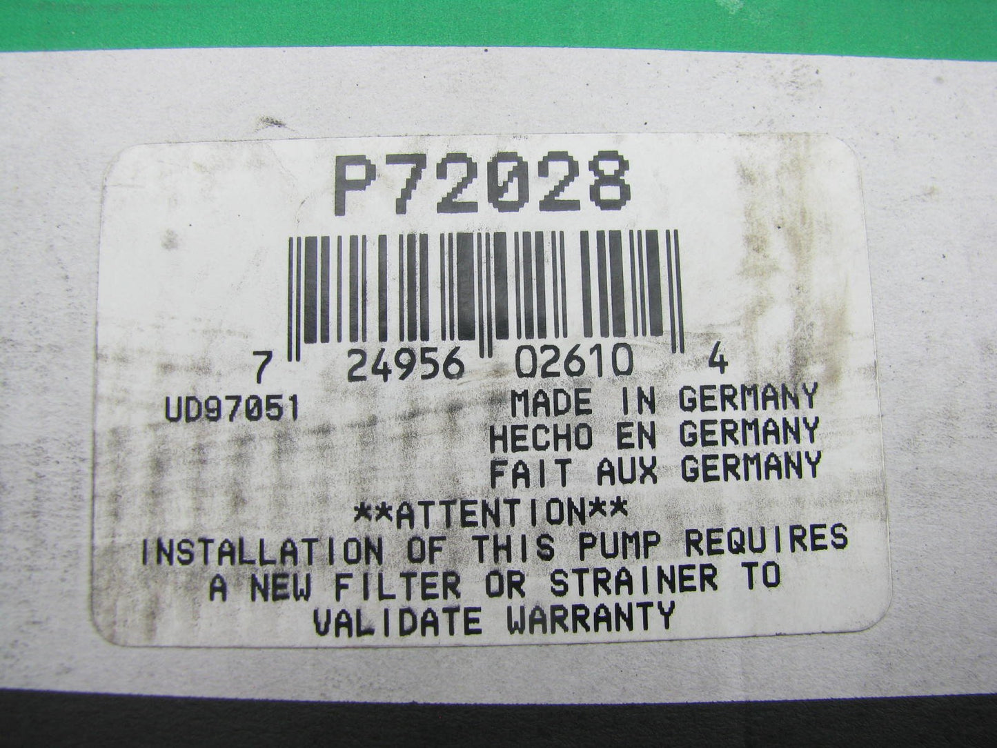 Carter Electric Fuel Pump - 86-87 Audi 5000, 1987 5000 Quattro BOSCH 0580453937