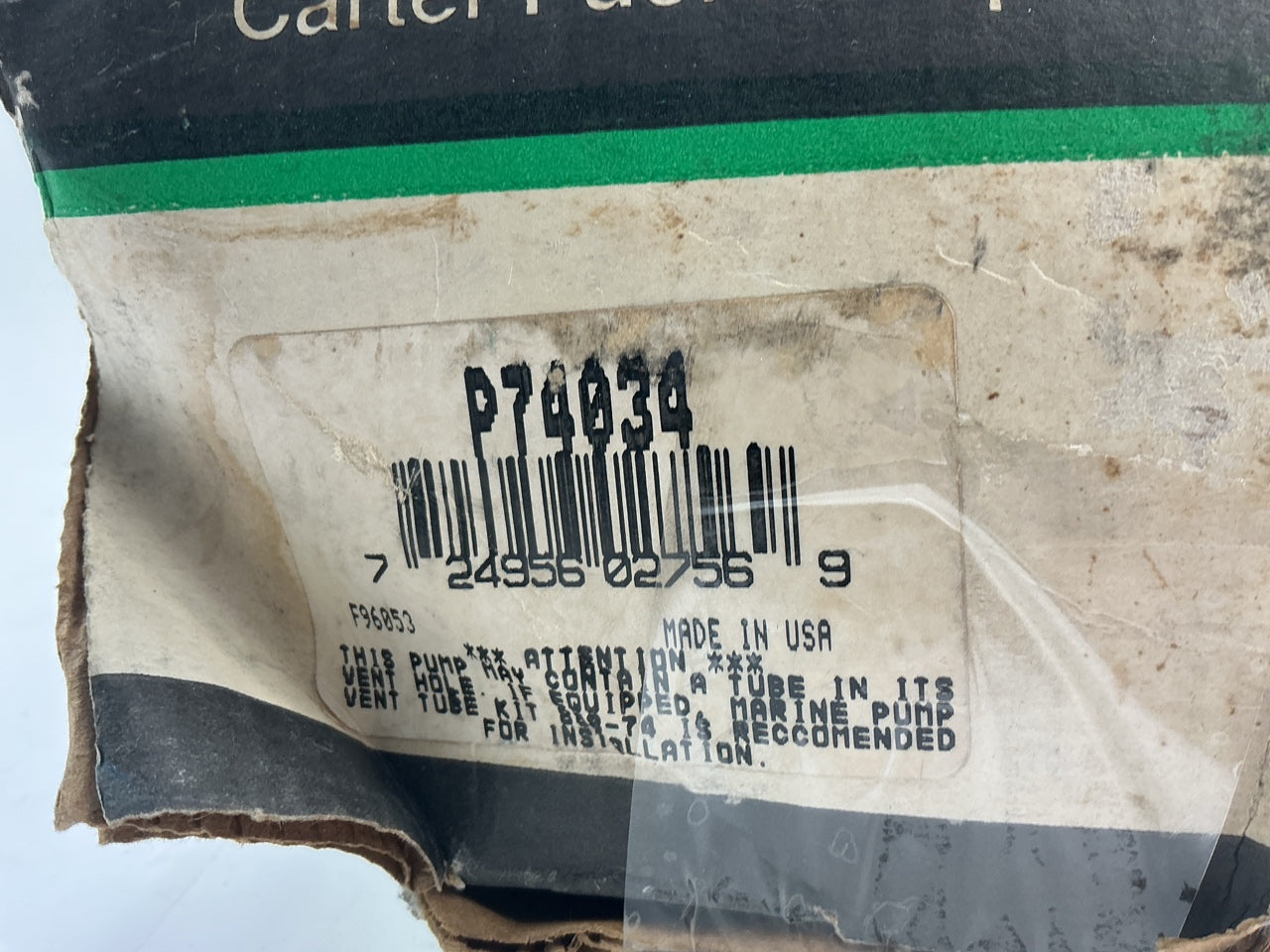 Carter P74034 Electric Fuel Pump Assembly - 2P4034