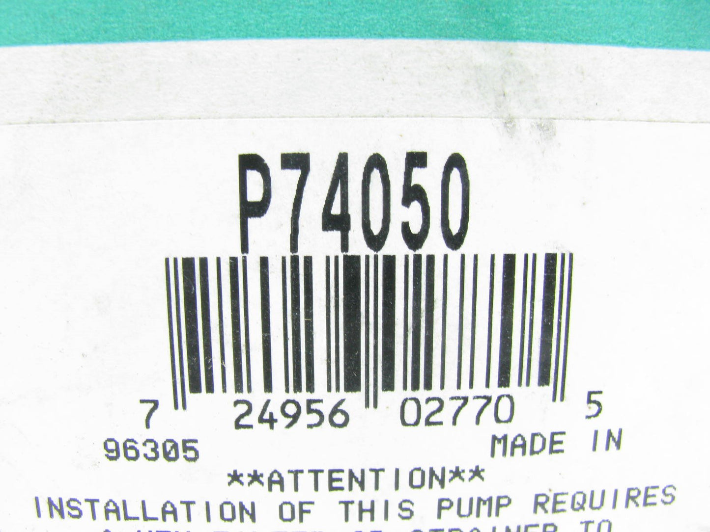 Carter P74050 Electric Fuel Pump 86-87 Camaro, Firebird 5.0L 305 V8 OHV