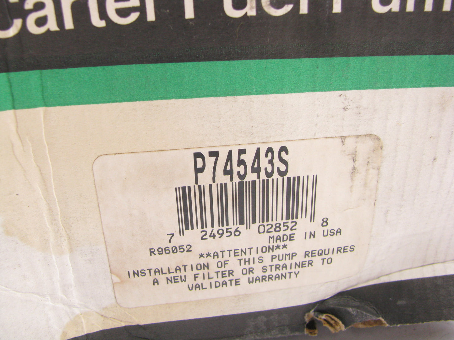Carter P74543S Electric In-Tank OEM Fuel Pump 1986-1987 Ford E-150/250 Midship