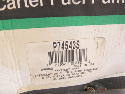 Carter P74543S Electric In-Tank OEM Fuel Pump 1986-1987 Ford E-150/250 Midship