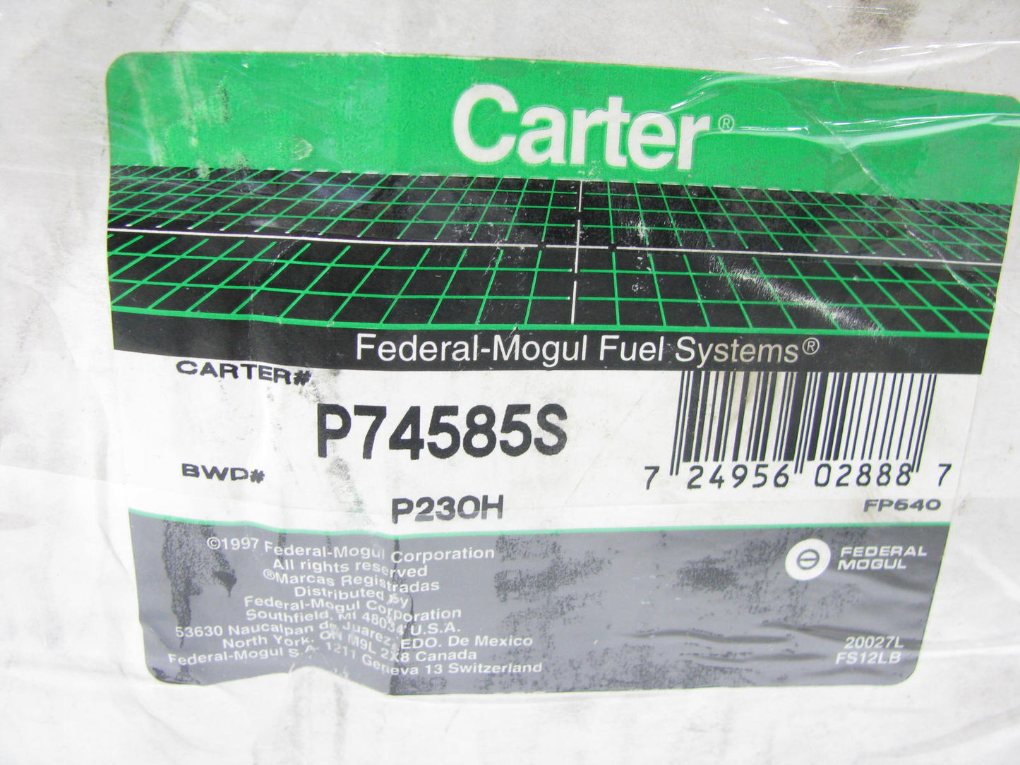 Carter P74585S Electric Fuel Pump Hanger Assembly