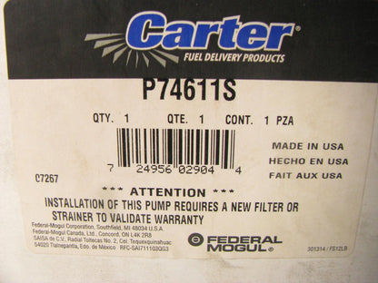 Carter P74611S Electric Fuel Pump & Fuel Level Sender - 1991-1994 Ford Explorer