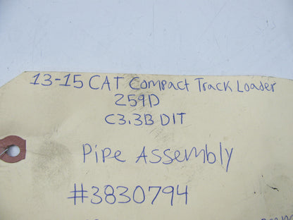 NEW - OEM 3830794 Exhaust Pipe For CAT 259D 257D 236D 242D