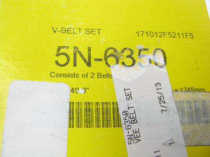 NEW - OEM 5N-6350 Accessory Drive Belt - 0.53'' X 49.125'' - 36 Degree For CAT