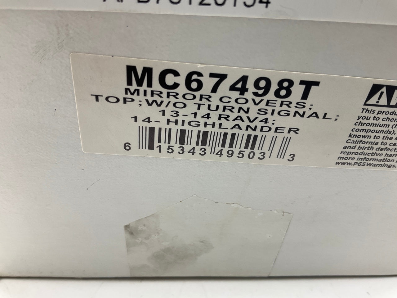 CCI MC67498T Chrome Half Top Mirror Covers (w/o Turn Signal)