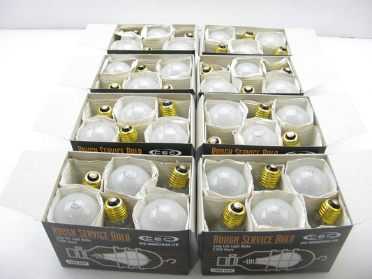 (48) CEC RSB50 Rough Service Bulbs, 50 Watt, 130V, A19, Frosted, Long Life