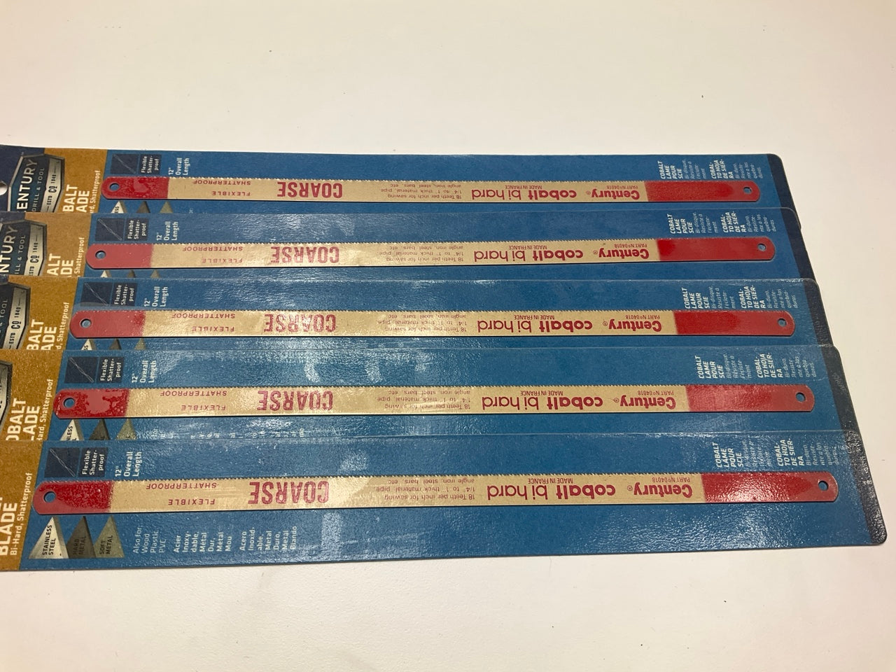 (5) Century 04418 Cobalt Bi-Hard Hacksaw Blade 12 Inch, 18 TPI