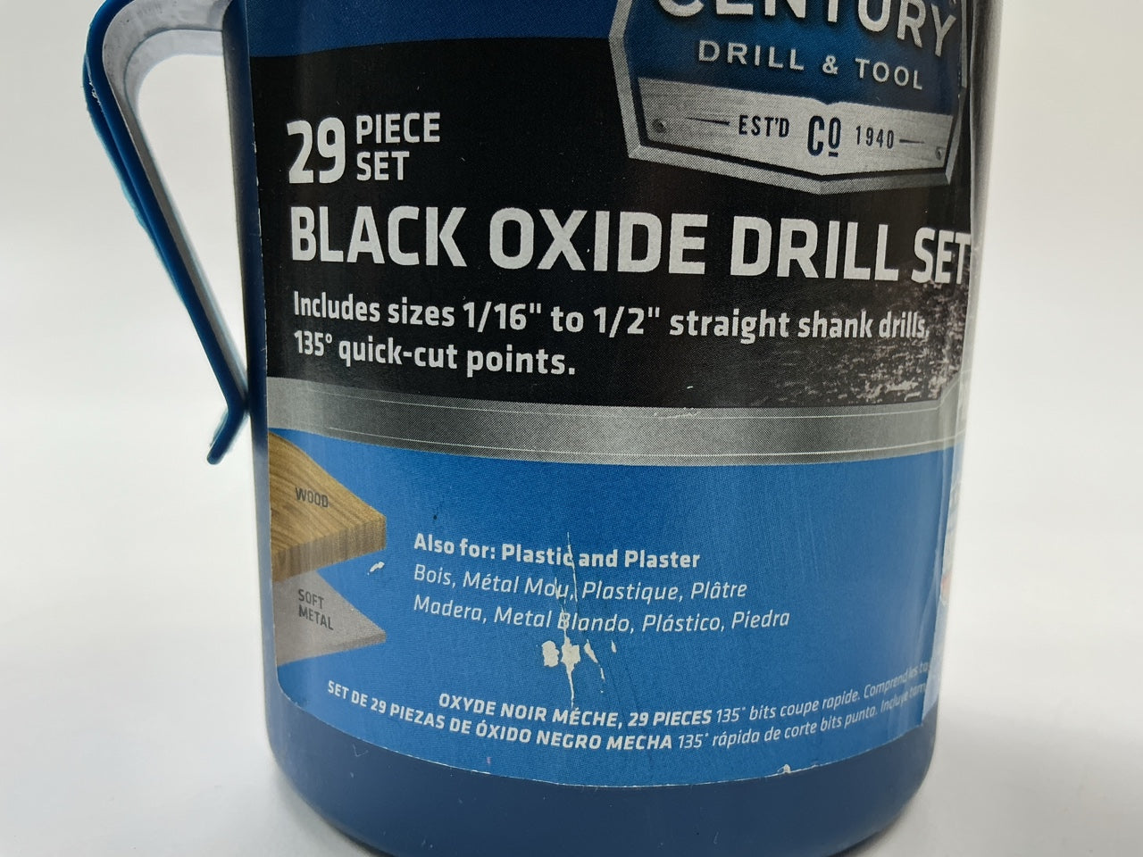 Century 24329 29 Piece Pro Grade Black Oxide Drill Pod Set, 1/16'' To 1/2''