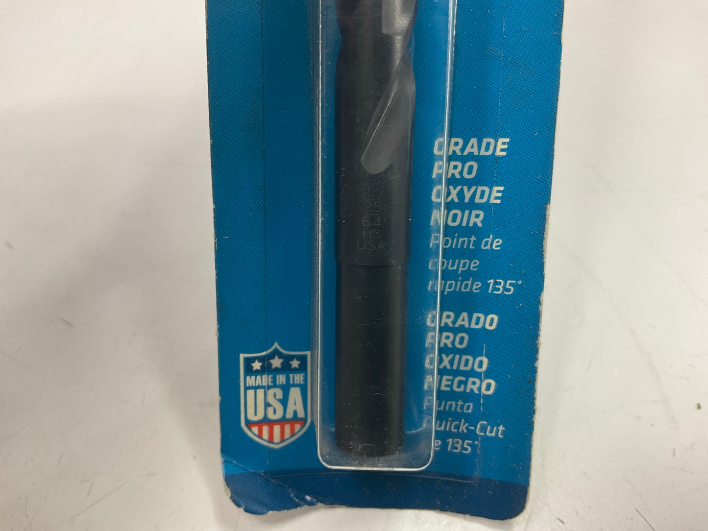 Century 24725 Pro Grade Black Oxide Drill Bit, 25/64'' Reduced Shank