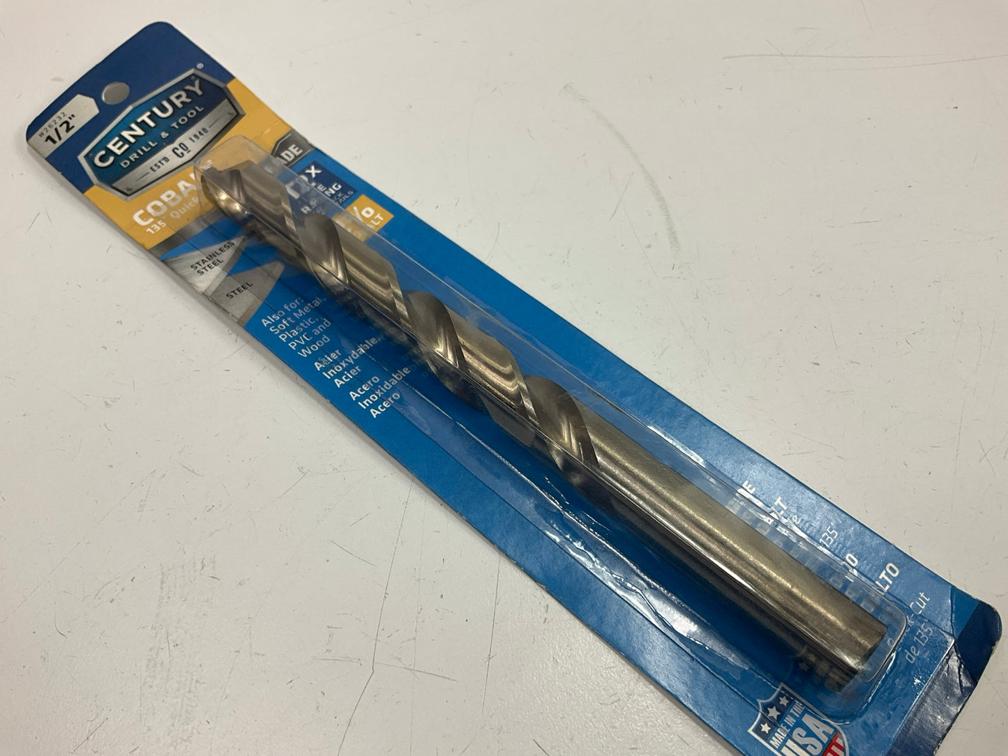 Century 26232 Cobalt Pro Grade Drill Bit 1/2'' Overall Length 6''