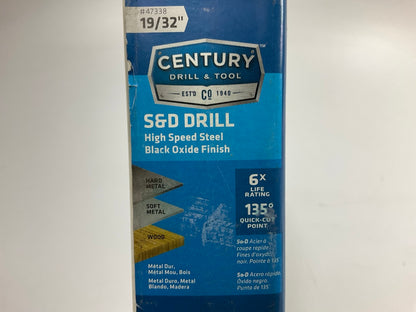 Century 47338 Silver & Deming Reduced Shank Drill Bit, 19/32''