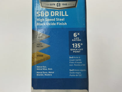 Century 47341 Silver & Deming Reduced Shank Drill Bit, 41/64''
