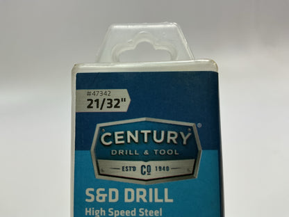 Century 47342 Silver & Deming Reduced Shank Drill Bit, 21/32''