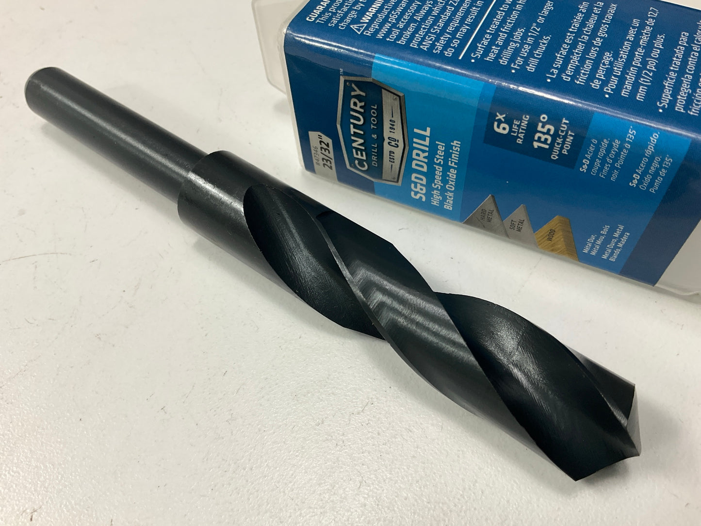 Century 47346 Silver & Deming Reduced Shank Drill Bit, 23/32''