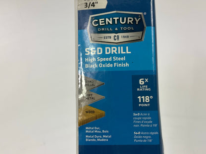 Century 47348 Silver & Deming Reduced Shank Drill Bit, 3/4''
