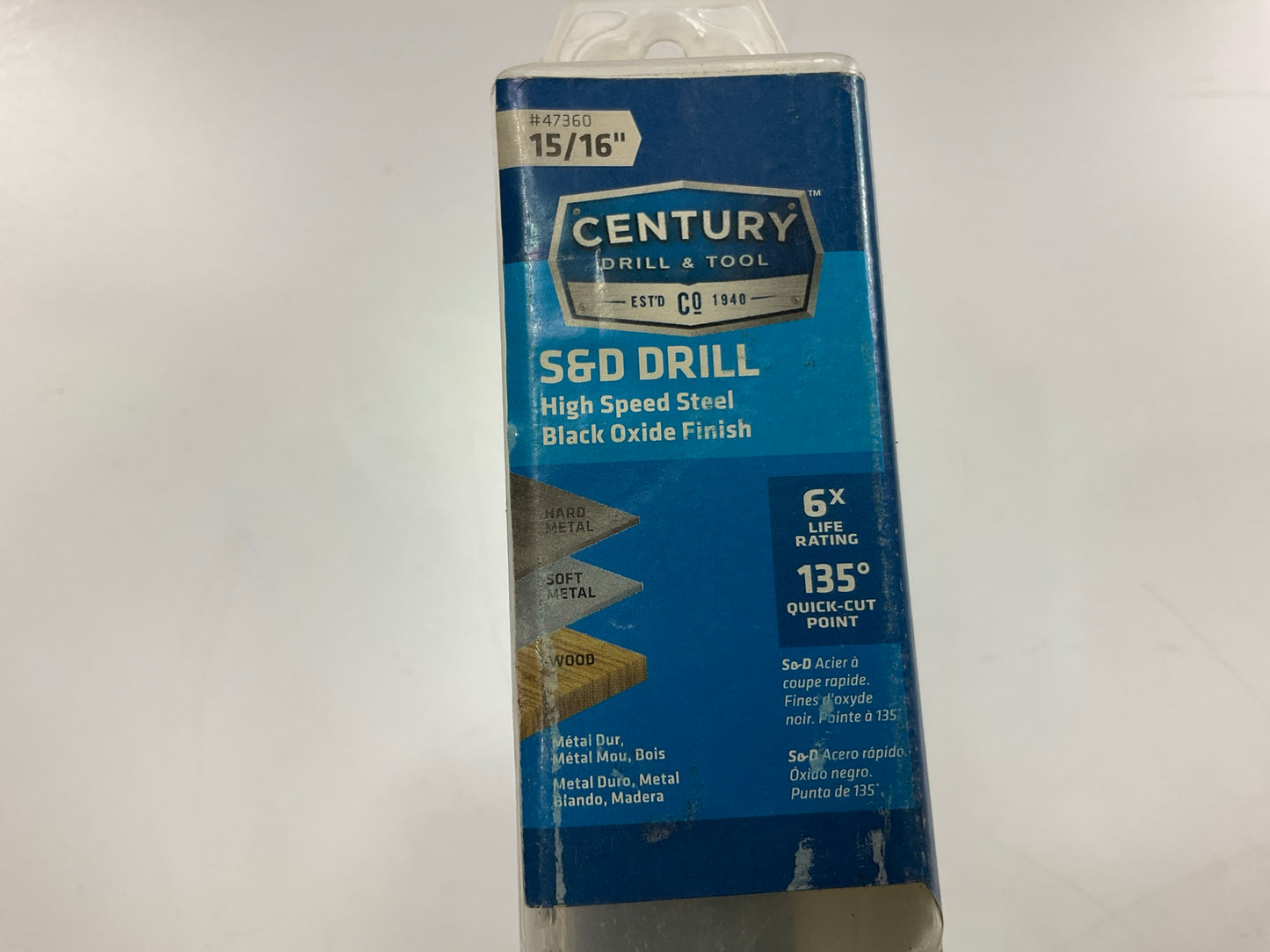 Century 47360 Silver & Deming Reduced Shank Drill Bit, 15/16''