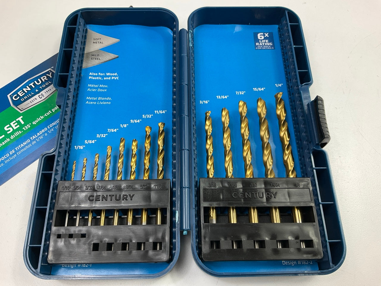 Century 88439 Titanium Drill Bit Set, 13-Piece, 1/16'' To 1/4''