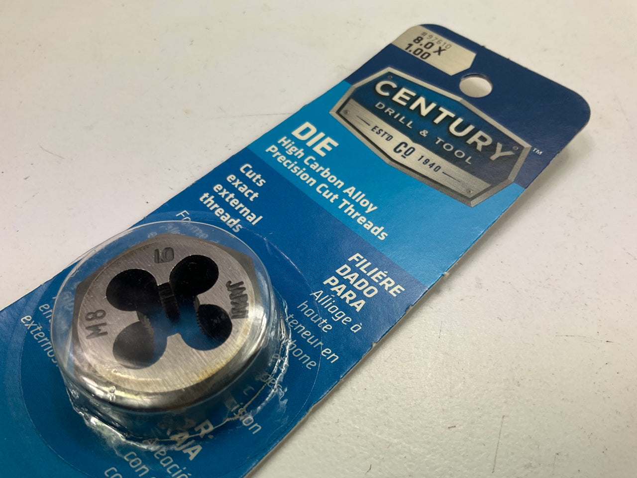 Century 97610  Hexagon Metric Die, 8.0 X 1.00