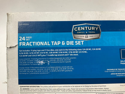 OPENED - Century 98904 24 Piece Hand Threading Tap & Die Set, SAE Fractional