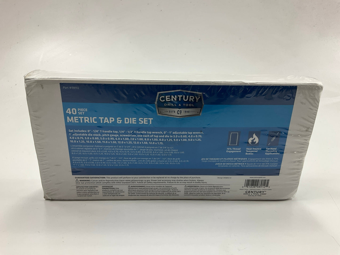 Century 98912 40 Piece Tap And Die Metric Set