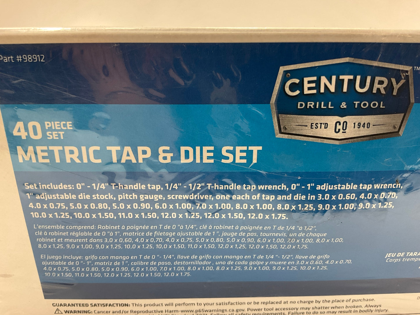 Century 98912 40 Piece Tap And Die Metric Set