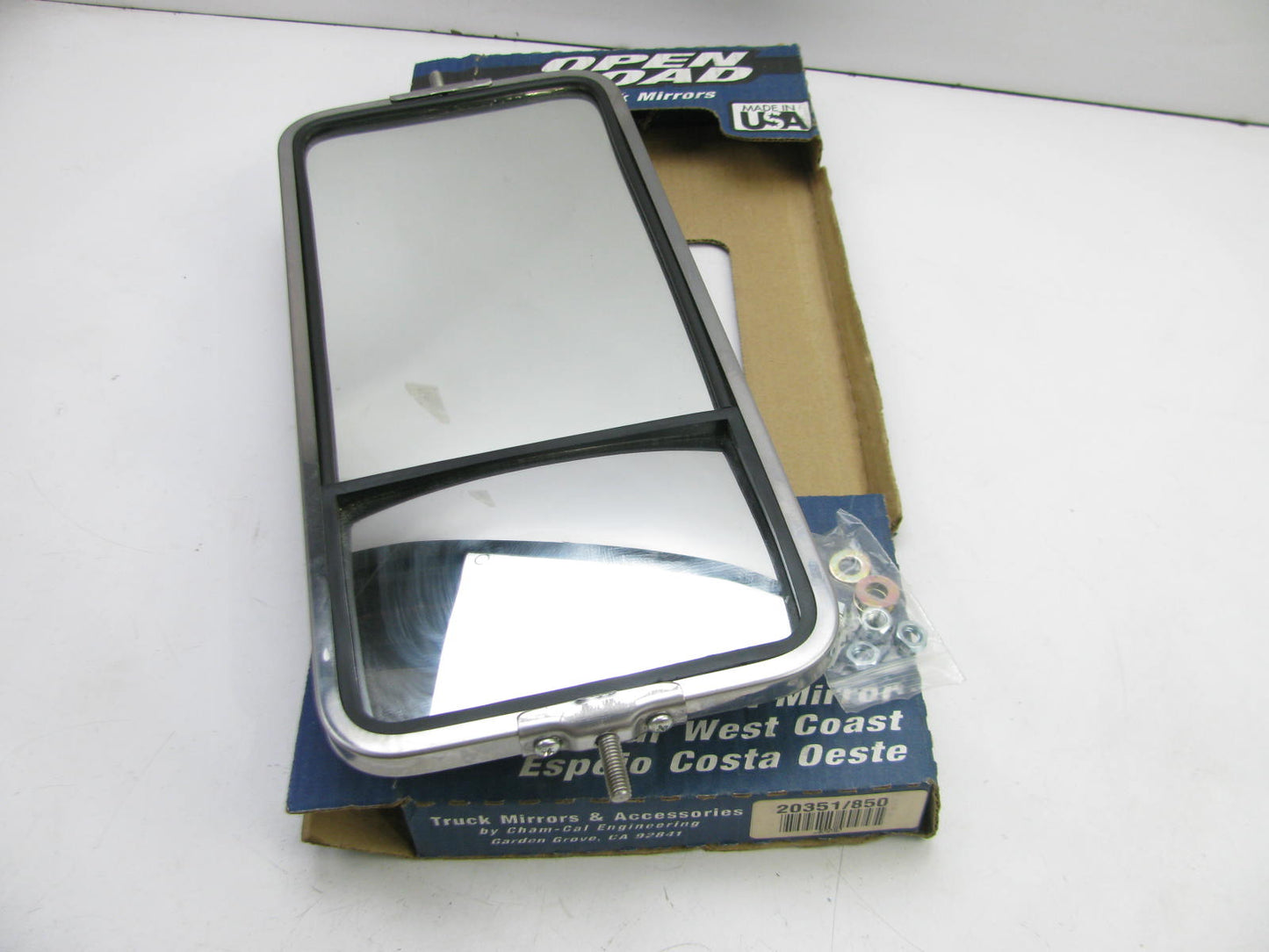 Cham-cal 20351-850 Stainless West Coast Mirror, 7'' X 16'' W/ 7'' X 5'' Convex Spot