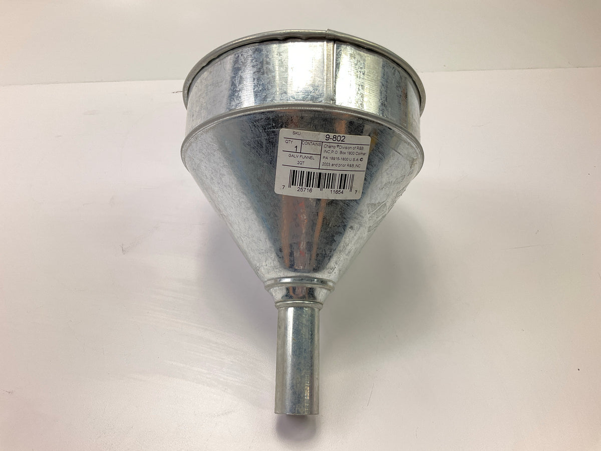 Champ 9-802 - 2 Quarts Heavy-Duty Galvanized Steel Funnel