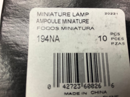 (10) Champion 194NA Minature Light Bulb Amber - Wedge T-3 1/4 14V 3.78 Watt