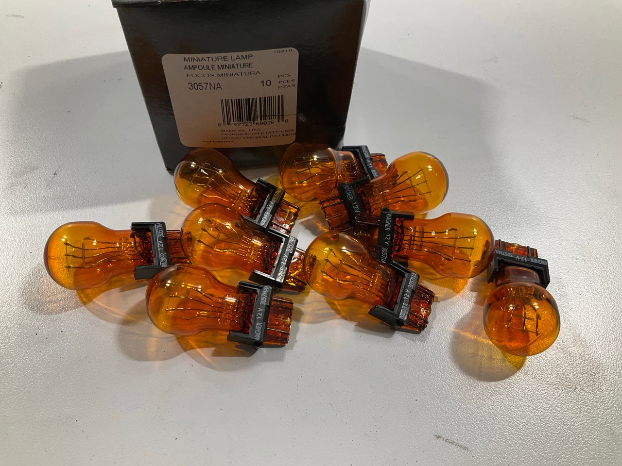 (9) Champion 3057NA Amber Turn Signal Parking Lamp Light Bulb, Made By Wagner