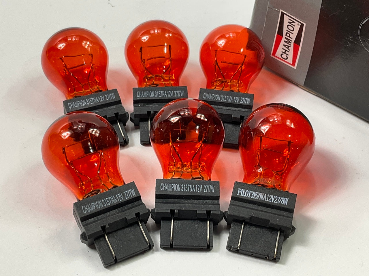 (6) Champion 3157NA Turn Signal Amber Light Lamp Bulb