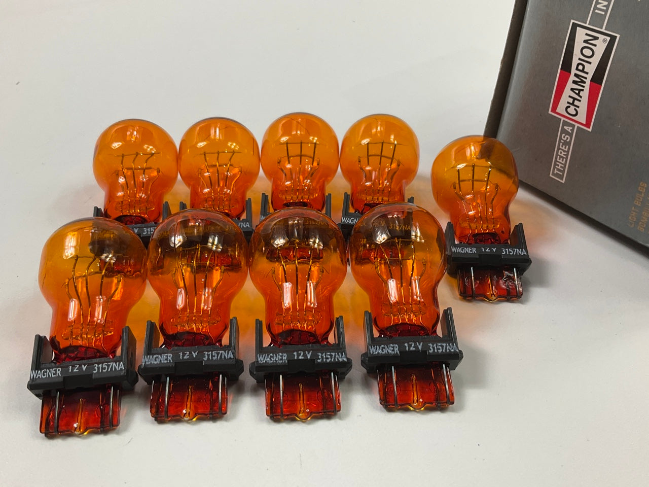 (9) Champion 3157NA Turn Signal Amber Light Lamp Bulb