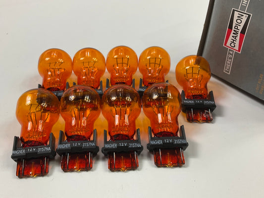 (9) Champion 3157NA Turn Signal Amber Light Lamp Bulb