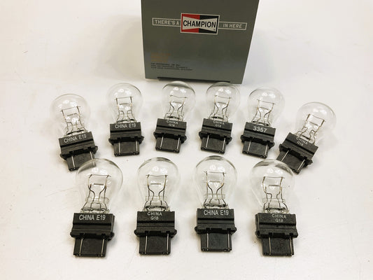 (10) Champion 3357 Miniature Light Bulb - Double Contact Wedge GT-8