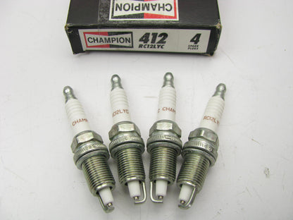 (4) Champion 412 Copper Plus Spark Plug - RC12LYC