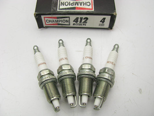(4) Champion 412 Copper Plus Spark Plug - RC12LYC