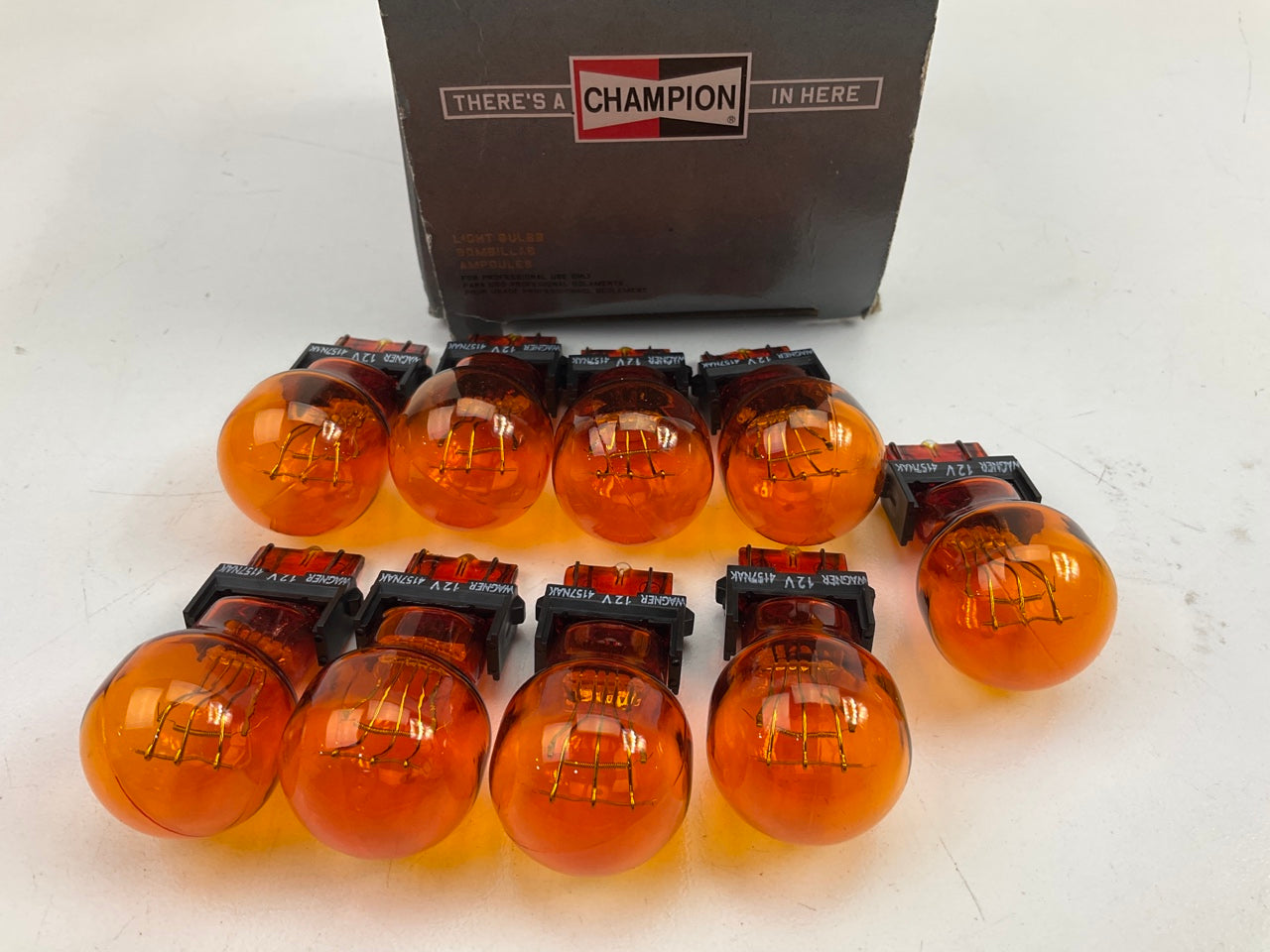 (9) Champion 4157NALL Amber Turn Signal Light Lamp Bulb, 4157