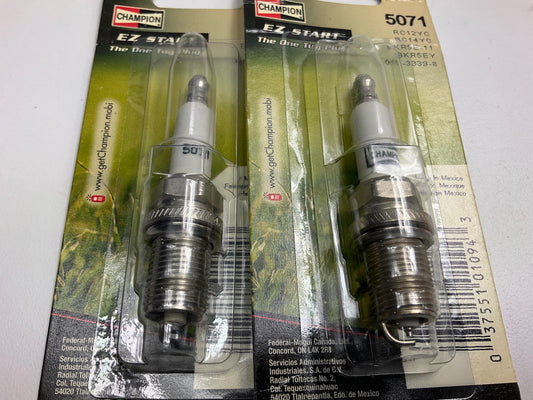 (2) Champion 5071 EZ Start Spark Plugs - RC12YC, RC14YC, BKR5E-11, 71ECO, 71EZ