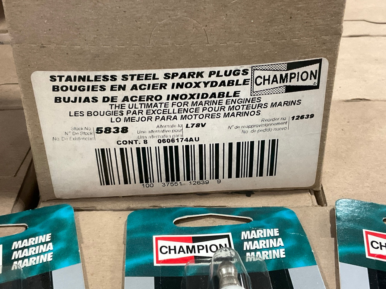 Wholesale Lot Of 3,576 Champion 5838 Stainless Steel Marine Spark Plugs