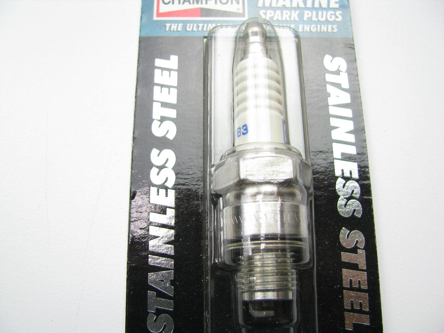 (8) Champion 5883 / QL78C Stainless Steel Marine Spark Plugs 14mm Thread, 13/16''