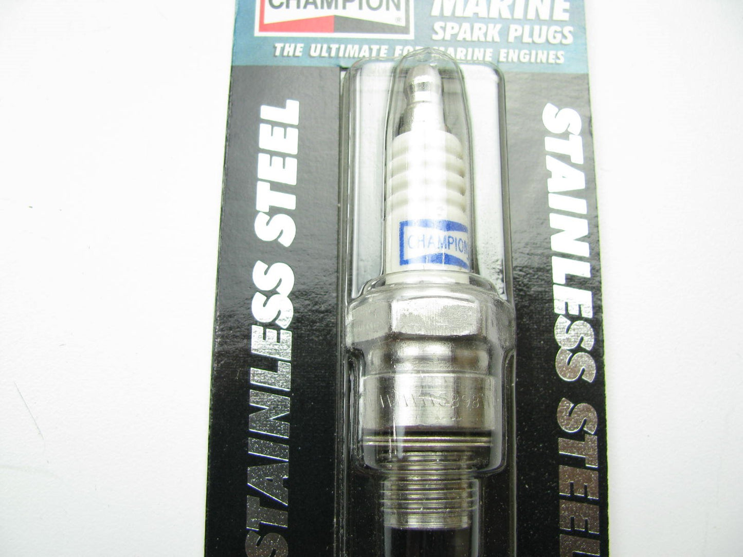 (8) Champion 5898 STAINLESS STEEL Marine Spark Plugs 14mm Threads, 13/16'' Hex