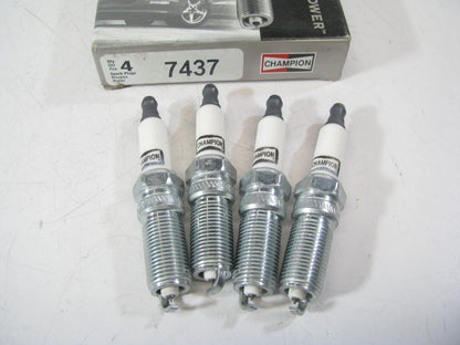 (4) Champion 7437 Ignition Spark Plugs - Double Platinum Power