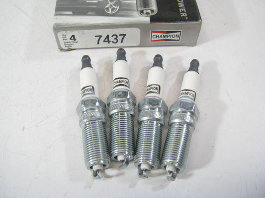 (4) Champion 7437 Ignition Spark Plugs - Double Platinum Power