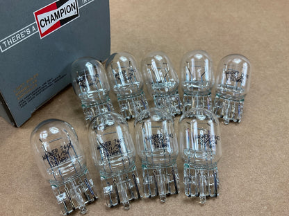 (9) Champion 7443 Miniature Light Bulb - Double Contact Wedge T-6 3/4