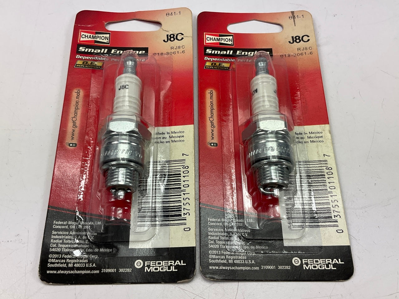 (2) Champion 841-1 / J8C Small Engine Spark Plugs  B6S, RJ8C, J8C, 759-3339